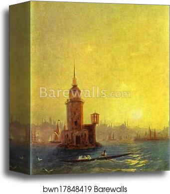 View of the Leander Tower in Constantinople by Ivan Aivazovsky, Canvas Print