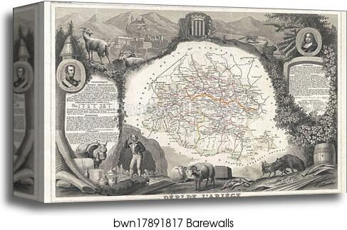 Dept. De L'Ariege by Victor Jules Levasseur, Canvas Print