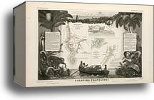 Colonies françaises (en Afrique) (Hémisphère boréal et austral) by Victor Jules Levasseur, Canvas Print
