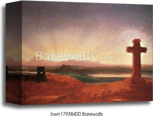 Unfinished Landscape (The Cross at Sunset) by Thomas Cole, Canvas Print Unfinished Landscape (The Cross at Sunset) by Thomas Cole, Canvas Print