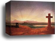 Unfinished Landscape (The Cross at Sunset) by Thomas Cole, Canvas Print