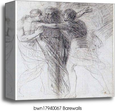 King Lear, Edgar and the Fool by George Romney, Canvas Print