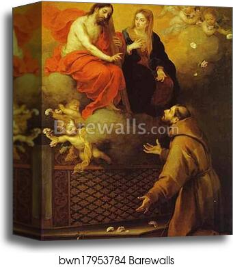 The Vision to St. Francis at Porziuncola by Bartolomé Esteban Murillo, Canvas Print The Vision to St. Francis at Porziuncola by Bartolomé Esteban Murillo, Canvas Print