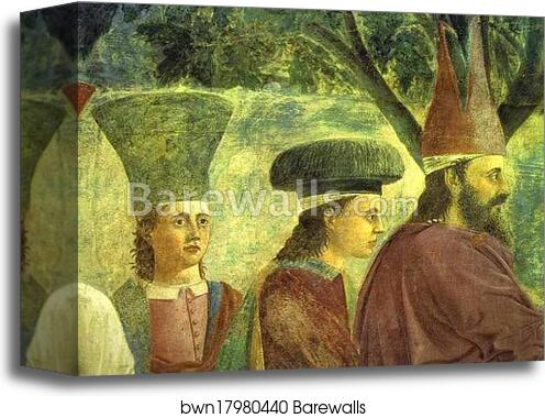 Legend of the True Cross: Exaltation of the Cross. Detail by Piero Della Francesca, Canvas Print