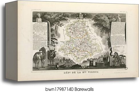Dépt. de la Haute Vienne (région sud-est) by Victor Jules Levasseur, Canvas Print