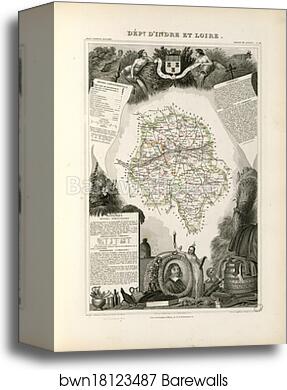 Dépt. d'Indre et Loire (région de l'ouest) by Victor Jules Levasseur, Canvas Print