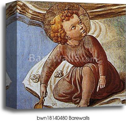 The Parable of the Holy Trinity and the Visit to the Monks of Mount Pisano. Detail by Benozzo Gozzoli, Canvas Print