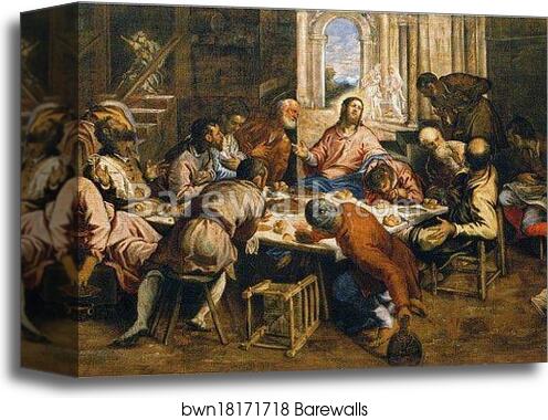 Last Supper by Jacopo Robusti, Called Tintoretto, Canvas Print Last Supper by Jacopo Robusti, Called Tintoretto, Canvas Print
