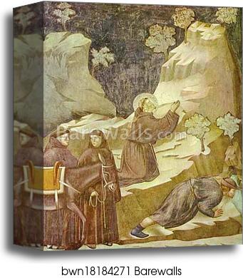 The Miracle of the Spring by Giotto, Canvas Print