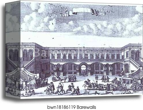 View of the Gagarin's Moscow Mansion from the Courtyard by Alexey Zubov, Canvas Print View of the Gagarin's Moscow Mansion from the Courtyard by Alexey Zubov, Canvas Print