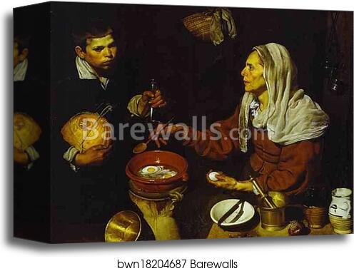 Old Woman Frying Eggs by Diego Velázquez, Canvas Print