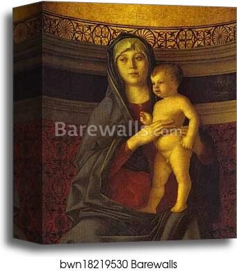 Frari Triptych. Madonna and Child. Detail by Giovanni Bellini, Canvas Print