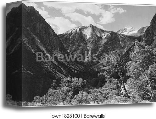 Paradise Valley, Kings River Canyon (Proposed as a national park), California, 1936.  Photographs of National Parks and Monuments, compiled 1941 - 1942, documenting the period ca. 1933 - 1942 by Ansel Adams (1902-1984), Canvas Print
