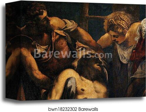 Deposition of the Christ. Detail by Jacopo Robusti, Called Tintoretto, Canvas Print