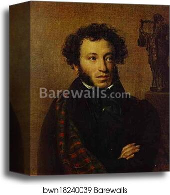 Portrait of Alexander Pushkin by Orest Kiprensky, Canvas Print Portrait of Alexander Pushkin by Orest Kiprensky, Canvas Print