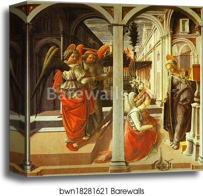 The Annunciation by Fra Filippo Lippi, Canvas Print