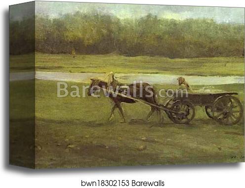 Peasant Woman in a Cart by Valentin Serov, Canvas Print