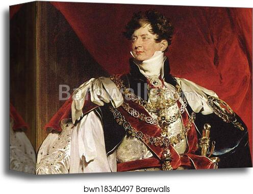 George IV. Detail by Sir Thomas Lawrence, Canvas Print