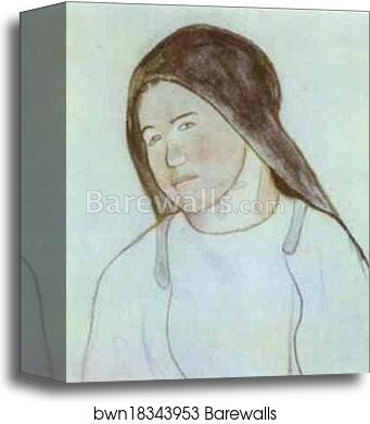Head of Young Breton Peasant Woman by Paul Gauguin, Canvas Print