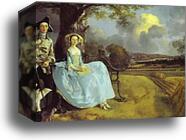Robert Andrews and His Wife Frances. Detail by Thomas Gainsborough, Canvas Print