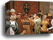 Cimabue's Celebrated Madonna is Carried in Procession through the Streets of Florence; in front of the Madonna, and Crowned with Laurels, walks CImabue Himself, with his Pupil Giotto; behind It Arnolfo Di Lapo, Gaddo Gaddi, Andrea Tafi, Niccola Pisano, Bu by Frederick Leighton, Canvas Print