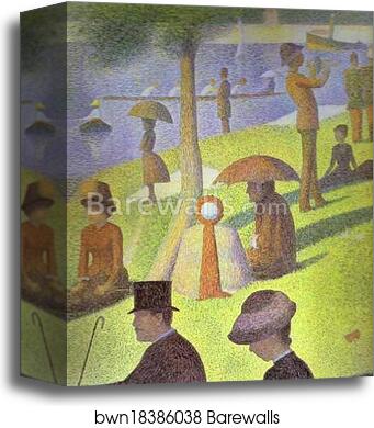 A Sunday on La Grande Jatte. Detail by Georges Seurat, Canvas Print