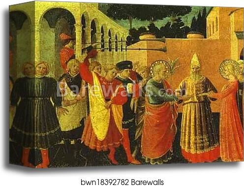 Annunciation. The Wedding of the Virgin by Fra Angelico, Canvas Print