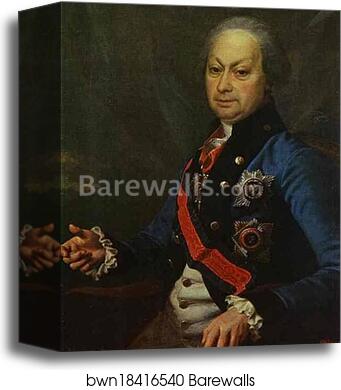 Portrait of A. P. Melgunov by Dmitry Levitzky, Canvas Print