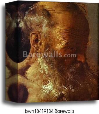 Repenting of St. Jerome. Detail by Georges De La Tour, Canvas Print
