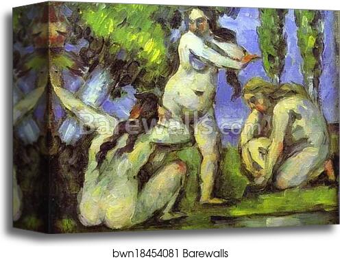 Three Bathers by Paul Cézanne, Canvas Print