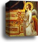 Madonna and Child Enthroned with Saints (Ognissanti Madonna). Detail by Giotto, Canvas Print