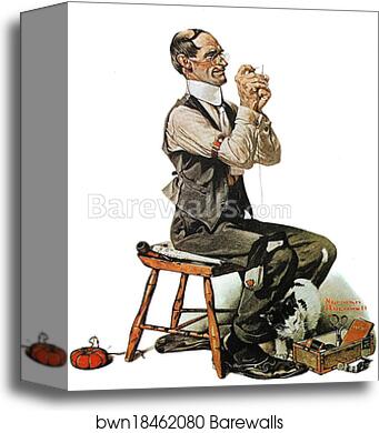 Threading a Needle by Norman Rockwell, Canvas Print