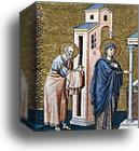 Presentation in the Temple. Detail by Pietro Cavallini, Canvas Print