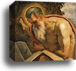 Saint Jerome in the Wilderness. Detail by Jacopo Robusti, Called Tintoretto, Canvas Print