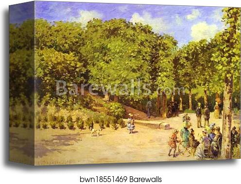 Town Garden in Pontoise (Le jardin de la ville à Pontoise) by Camille Pissarro, Canvas Print