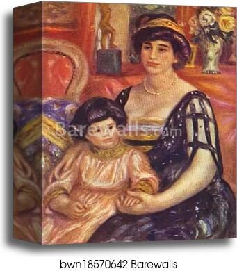 Portrait of Madame Duberville with Her Son Henri by Pierre-Auguste Renoir, Canvas Print