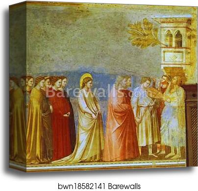 The Marriage Procession of the Virgin by Giotto, Canvas Print