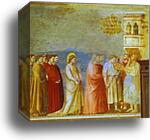 The Marriage Procession of the Virgin by Giotto, Canvas Print