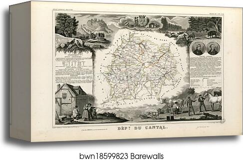 Dépt. du Cantal (région du sud) by Victor Jules Levasseur, Canvas Print