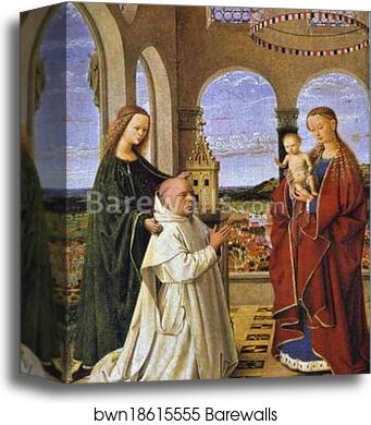 Madonna and Child with St. Barbara and a Carthusian Monk (Exeter Madonna) by Petrus Christus, Canvas Print Madonna and Child with St. Barbara and a Carthusian Monk (Exeter Madonna) by Petrus Christus, Canvas Print