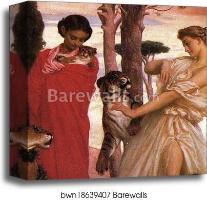 The Syracusan Bride leading WIld Animals in Procession to the Temple of Diana. Detail by Frederick Leighton, Canvas Print
