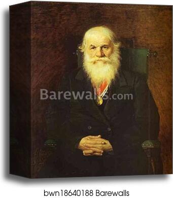 Portrait of the Merchant Ivan Kamynin by Vasily Perov, Canvas Print