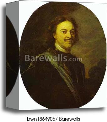 Portrait of Peter I the Great by Andrey Matveev, Canvas Print
