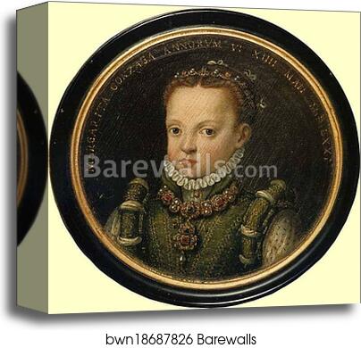 Portrait of Margarita Gonzaga by Sofonisba Anguissola, Canvas Print