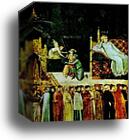 Allegory of Good Government. Detail by Ambrogio Lorenzetti, Canvas Print