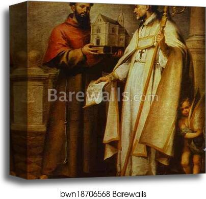 St. Leander and St. Bonaventura by Bartolomé Esteban Murillo, Canvas Print