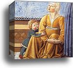 Death of St. Monica. Detail by Benozzo Gozzoli, Canvas Print