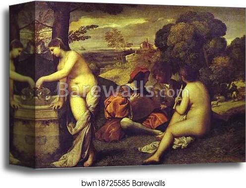 Concert Champetre by Titian, Canvas Print
