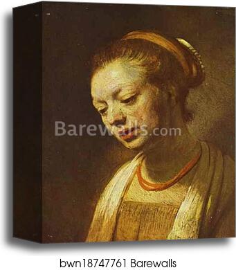 Portrait of a Young Girl by Rembrandt Harmenszoon Van Rijn, Canvas Print
