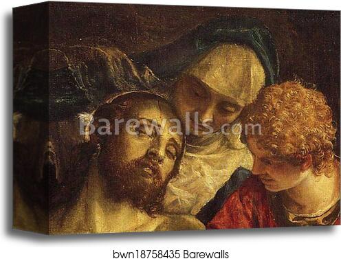 Lamentation of Christ. Detail by Paolo Veronese, Canvas Print